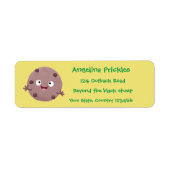 Cute smart chocolade chip cookie cartoon etiket (Voorkant)