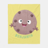Cute smart chocolade chip cookie cartoon fleece deken (Voorkant)