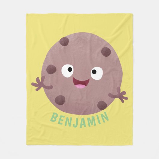 Cute smart chocolade chip cookie cartoon fleece deken (Voorkant)