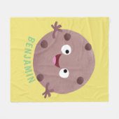 Cute smart chocolade chip cookie cartoon fleece deken (Voorkant (Horizontaal))