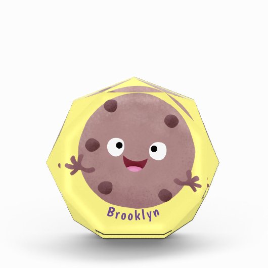 Cute smart chocolade chip cookie cartoon fotoblokken (Voorkant)