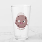 Cute smart chocolade chip cookie cartoon glas (Achterkant)