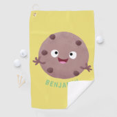 Cute smart chocolade chip cookie cartoon golfhanddoek (Insitu)