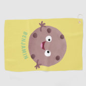 Cute smart chocolade chip cookie cartoon golfhanddoek (Horizontaal)
