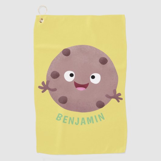Cute smart chocolade chip cookie cartoon golfhanddoek (Voorkant)