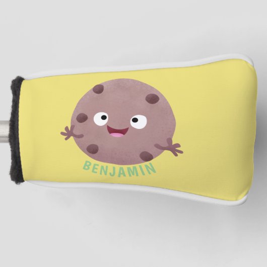Cute smart chocolade chip cookie cartoon golfheadcover (Voorkant)