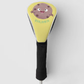 Cute smart chocolade chip cookie cartoon golfheadcover (Voorkant)