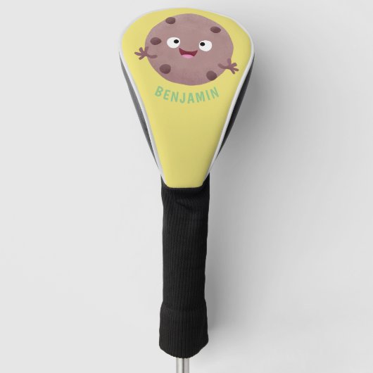 Cute smart chocolade chip cookie cartoon golfheadcover (Voorkant)