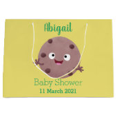 Cute smart chocolade chip cookie cartoon groot cadeauzakje (Voorkant)