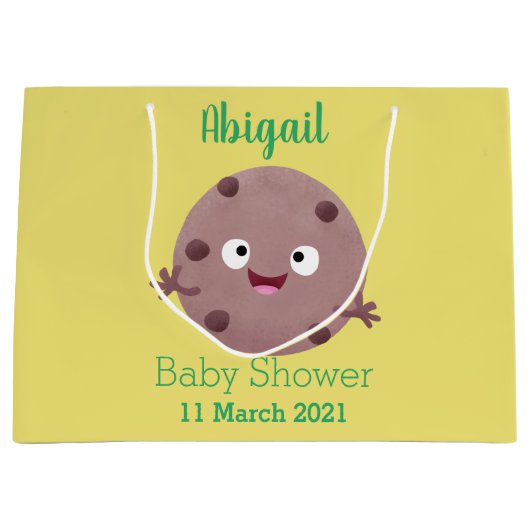 Cute smart chocolade chip cookie cartoon groot cadeauzakje (Voorkant)