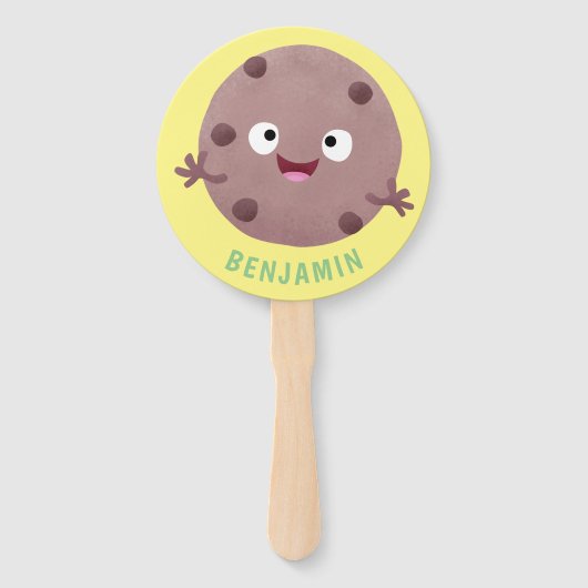 Cute smart chocolade chip cookie cartoon handwaaier (Achterkant)