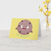 Cute smart chocolade chip cookie cartoon kaart (Gele Bloem)