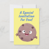 Cute smart chocolade chip cookie cartoon kaart (Achterkant)