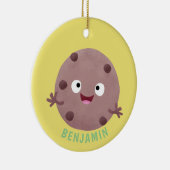 Cute smart chocolade chip cookie cartoon keramisch ornament (Rechts)
