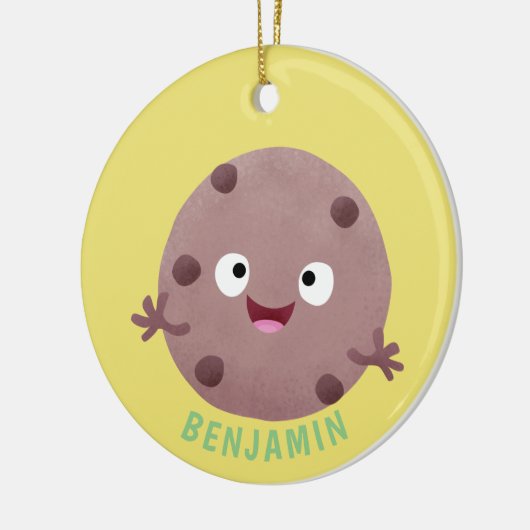Cute smart chocolade chip cookie cartoon keramisch ornament (Links)