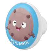 Cute smart chocolade chip cookie cartoon keramische knop (Rechts)