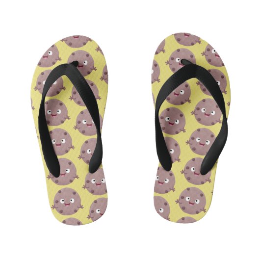 Cute smart chocolade chip cookie cartoon kinder teenslippers (Voetbed)