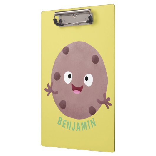 Cute smart chocolade chip cookie cartoon klembord (Links)