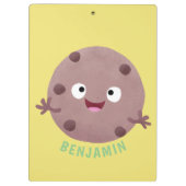 Cute smart chocolade chip cookie cartoon klembord (Achterkant)