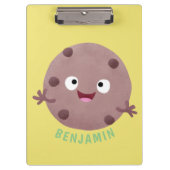 Cute smart chocolade chip cookie cartoon klembord (Voorkant)