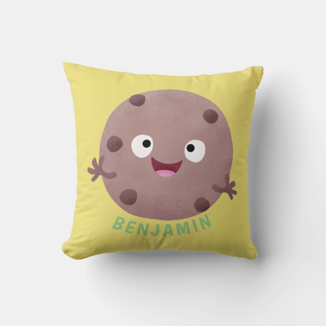 Cute smart chocolade chip cookie cartoon kussen (Voorkant)