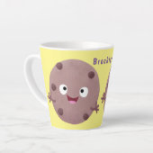 Cute smart chocolade chip cookie cartoon latte mok (Linkerhoek)