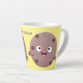 Cute smart chocolade chip cookie cartoon latte mok (Rechterhoek)