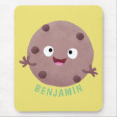 Cute smart chocolade chip cookie cartoon muismat (Voorkant)