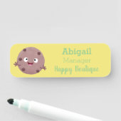 Cute smart chocolade chip cookie cartoon naamplaatje (In situ)