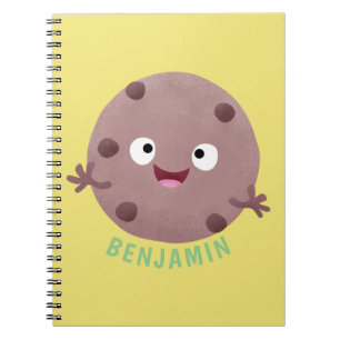 Cute smart chocolade chip cookie cartoon notitieboek
