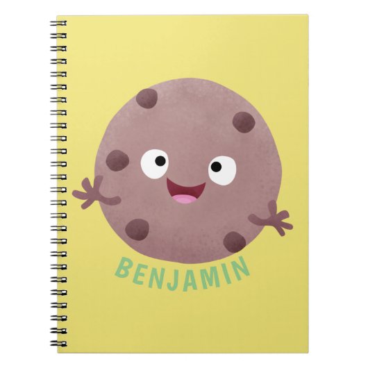Cute smart chocolade chip cookie cartoon notitieboek (Voorkant)