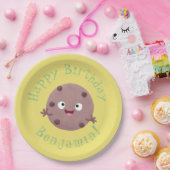 Cute smart chocolade chip cookie cartoon papieren bordje (Feest)