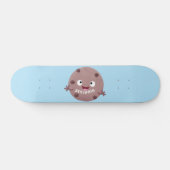 Cute smart chocolade chip cookie cartoon persoonlijk skateboard (Horizontaal)