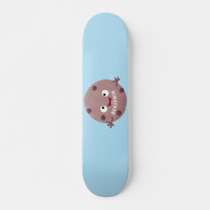 Cute smart chocolade chip cookie cartoon persoonlijk skateboard