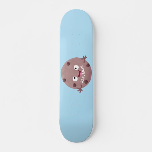 Cute smart chocolade chip cookie cartoon persoonlijk skateboard (Voorkant)