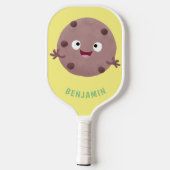 Cute smart chocolade chip cookie cartoon pickleball paddle (Achterkant)