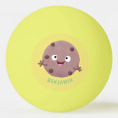 Cute smart chocolade chip cookie cartoon pingpongbal (Voorkant)