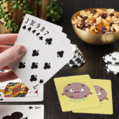 Cute smart chocolade chip cookie cartoon pokerkaarten (Insitu)