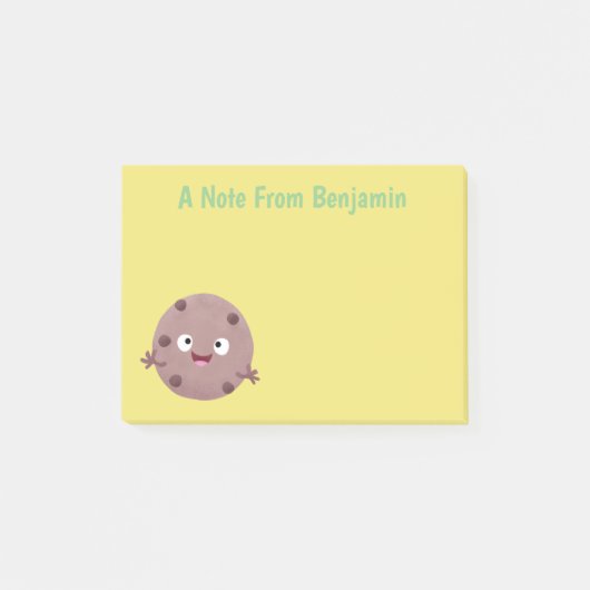 Cute smart chocolade chip cookie cartoon post-it® notes (Voorkant)