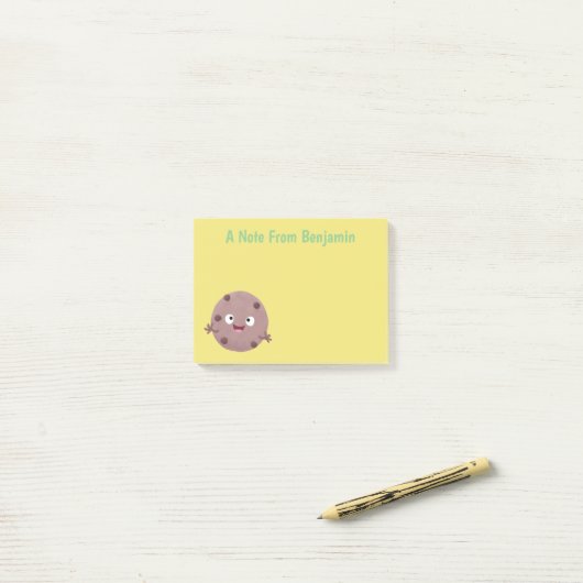 Cute smart chocolade chip cookie cartoon post-it® notes (Op bureau)