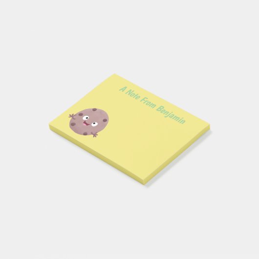 Cute smart chocolade chip cookie cartoon post-it® notes (Schuin)