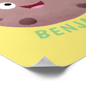 Cute smart chocolade chip cookie cartoon poster (Hoek)