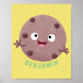 Cute smart chocolade chip cookie cartoon poster (Voorkant)