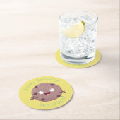 Cute smart chocolade chip cookie cartoon ronde kartonnen onderzetter (Insitu)