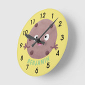 Cute smart chocolade chip cookie cartoon ronde klok (Hoek)