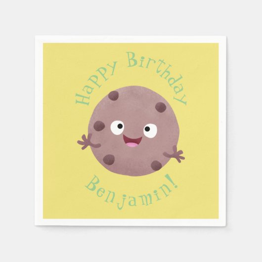 Cute smart chocolade chip cookie cartoon servet (Voorkant)