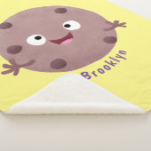 Cute smart chocolade chip cookie cartoon sherpa deken (3/4)