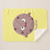 Cute smart chocolade chip cookie cartoon sherpa deken (Voorkant (horizontaal))