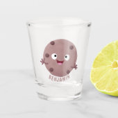 Cute smart chocolade chip cookie cartoon shot glas (Voorkant)
