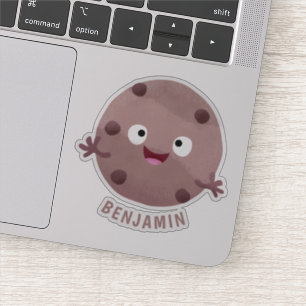 Cute smart chocolade chip cookie cartoon sticker